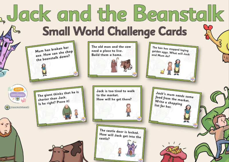 EYFS Jack And The Beanstalk Small World Challenge Cards Grammarsaurus