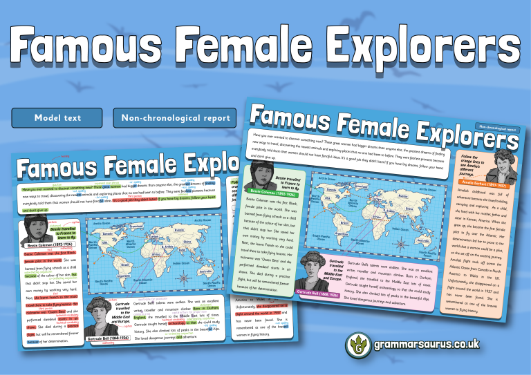 Year Model Text Non Chronological Report Famous Female Explorers