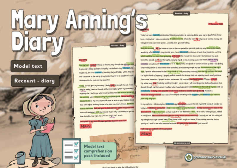 Year 6 Model Text Recount Diary Mary Anning S Diary Grammarsaurus