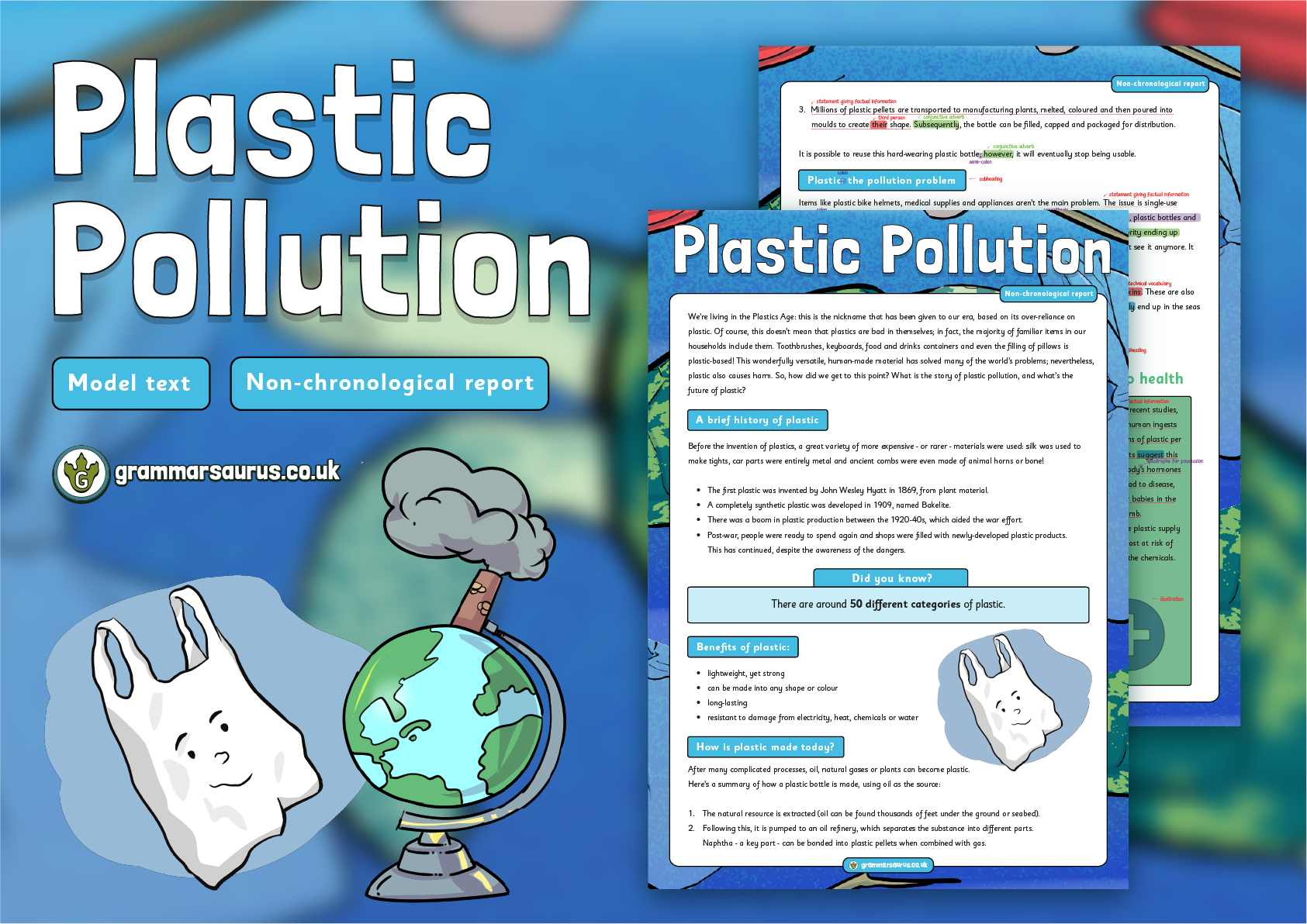 Year 6 Model Text Non Chronological Report Plastic Pollution