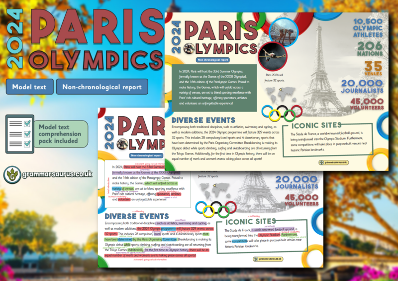 Year 5 Model Text Non Chronological Report 2024 Paris Olympics