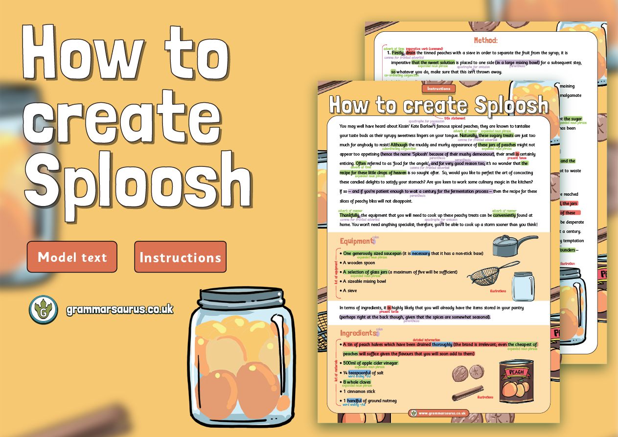 Year 6 Model Text Instructions How To Create Sploosh Gbsct P6