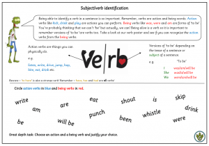 Subject/verb worksheets/homework activities - Grammarsaurus