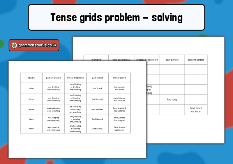 Tense grids problem-solving - Grammarsaurus