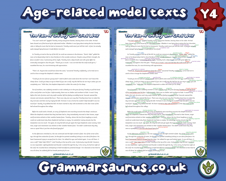 Year 4 Model Text - Narrative - The Tale of the Boy Who Cried Wolf ...