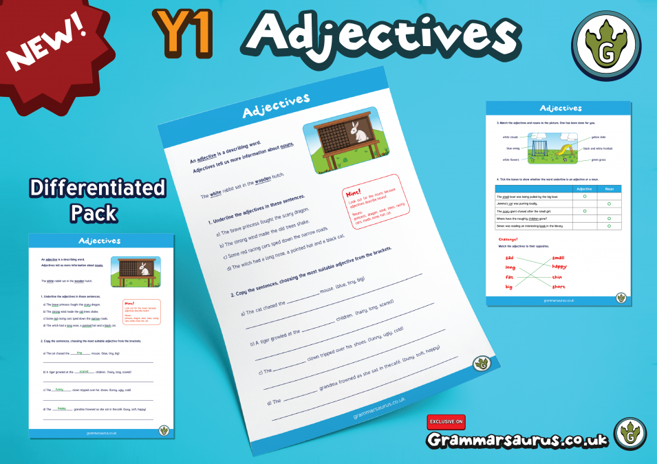 ks1-grammar-adjectives-differentiated-resource-pack-grammarsaurus