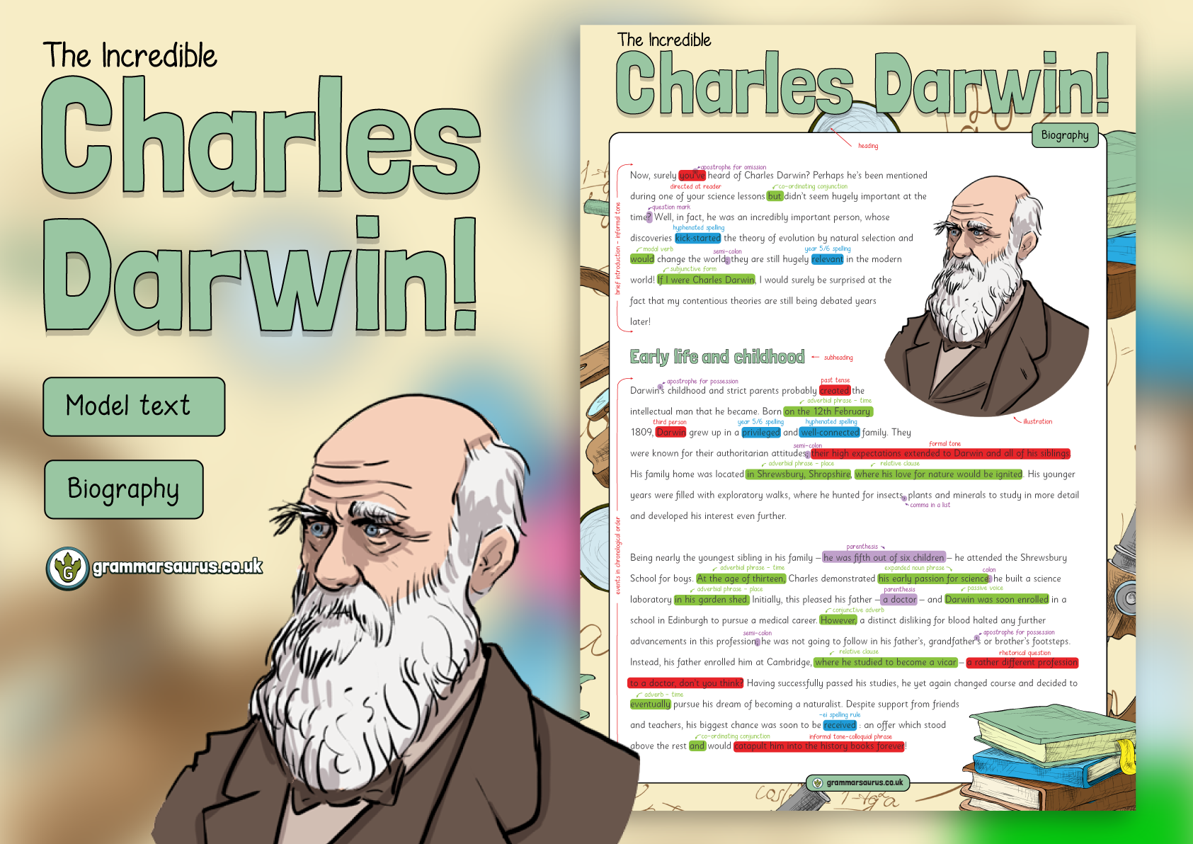 Year 25 Greater Depth Model Text - Biography - Charles Darwin