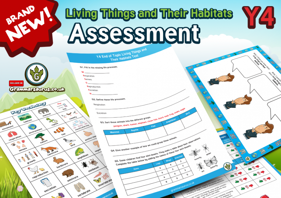 Year 4 Science - Living Things and their Habitats - Assessment Pack ...