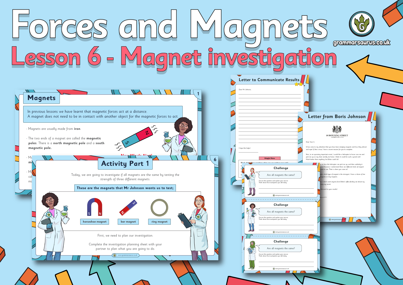 Year 21 Science - Forces and Magnets - Magnet investigation Throughout Science Report Template Ks2