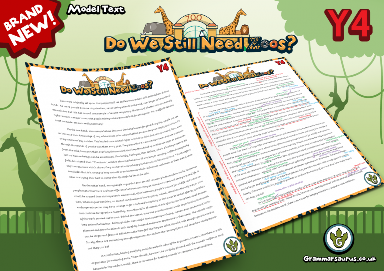 Year 4 Model Text Discussion Do we still need Zoos? ( gbsct P4