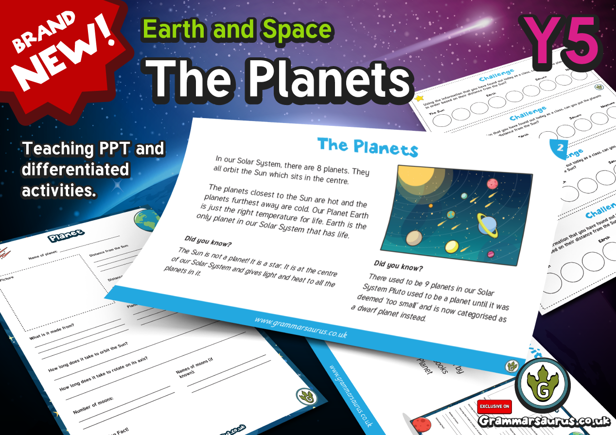 Year 5 Science - Earth and Space - The Planets - Lesson 1 - Grammarsaurus