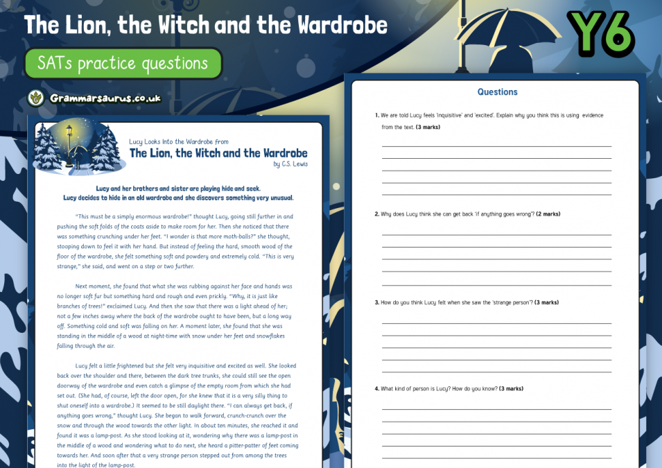 Year 6 SATs Reading Practice Pack - The Lion, the Witch and the