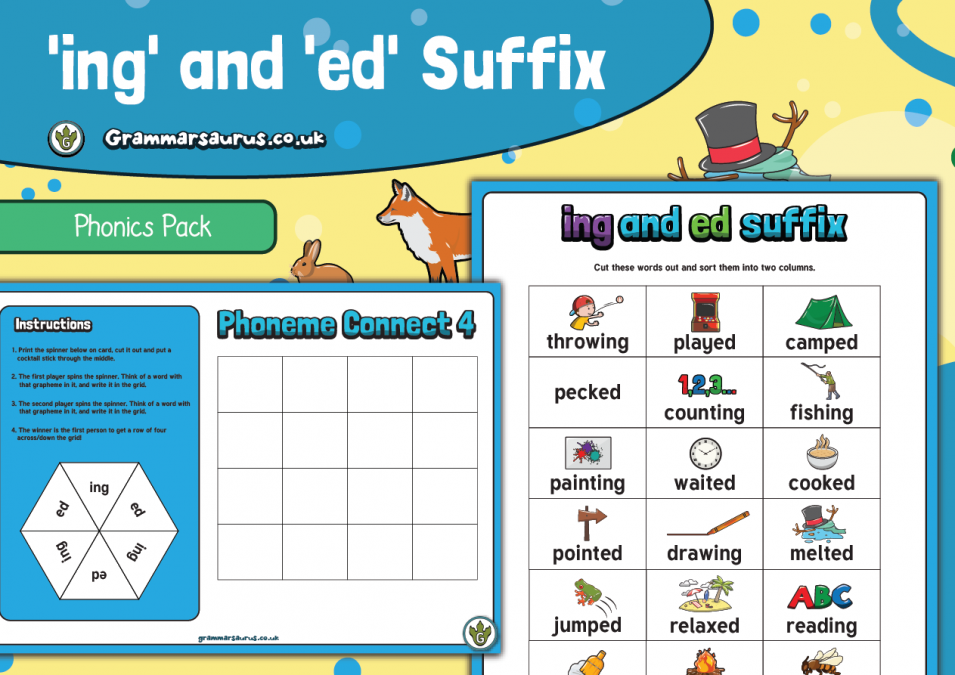 Phonics ing And ed Suffix Pack Grammarsaurus