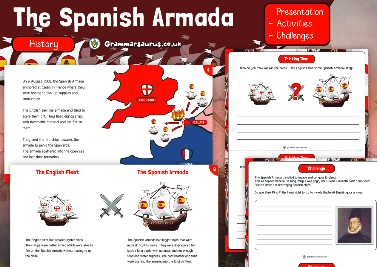 Year 5 6 History The Spanish Armada Resource Pack Grammarsaurus