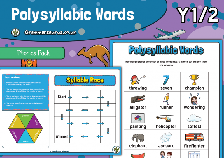 Phonics Phase 6 - Polysyllabic Phonics Pack - Grammarsaurus