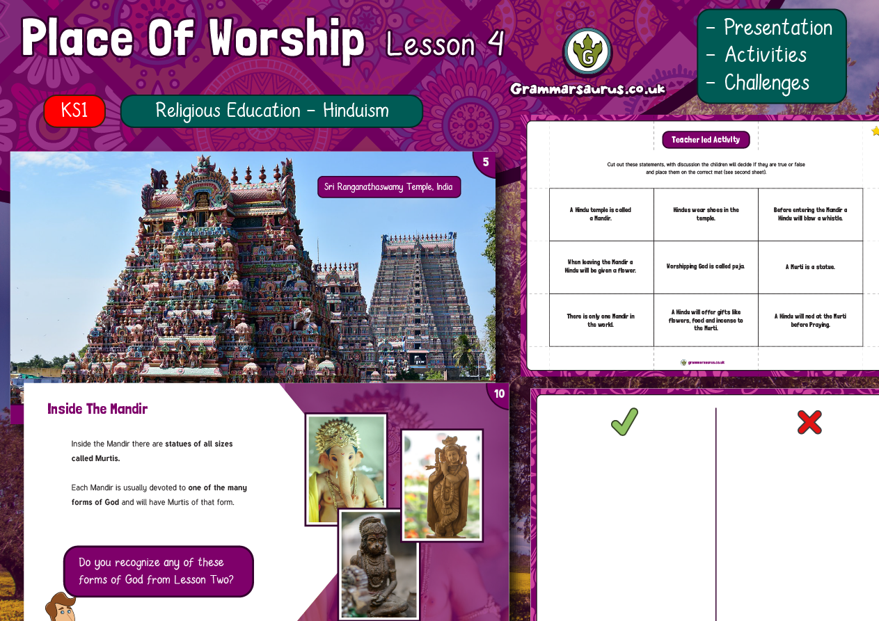 RE KS1 - Hinduism - Lesson 4 - Grammarsaurus