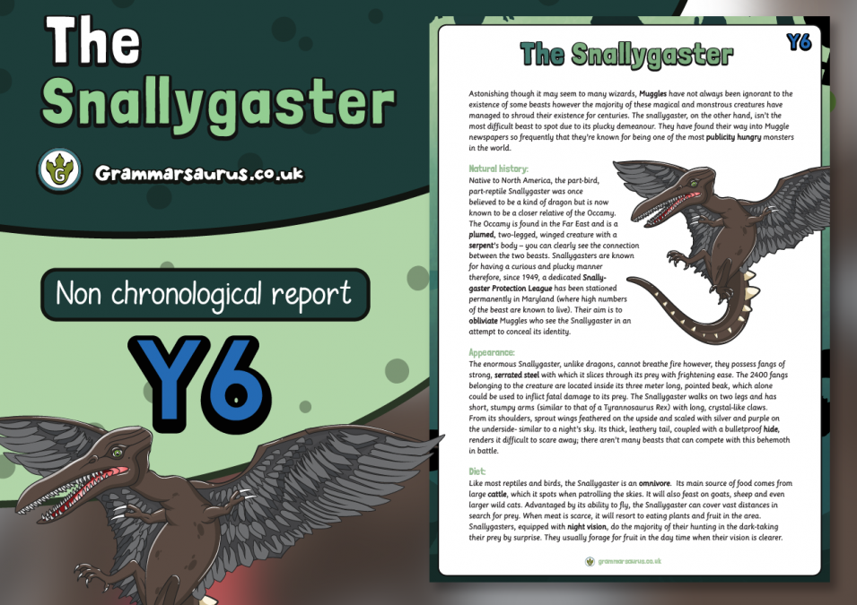 Year 6 - Model Text - Non-Chronological Report - The Snallygaster