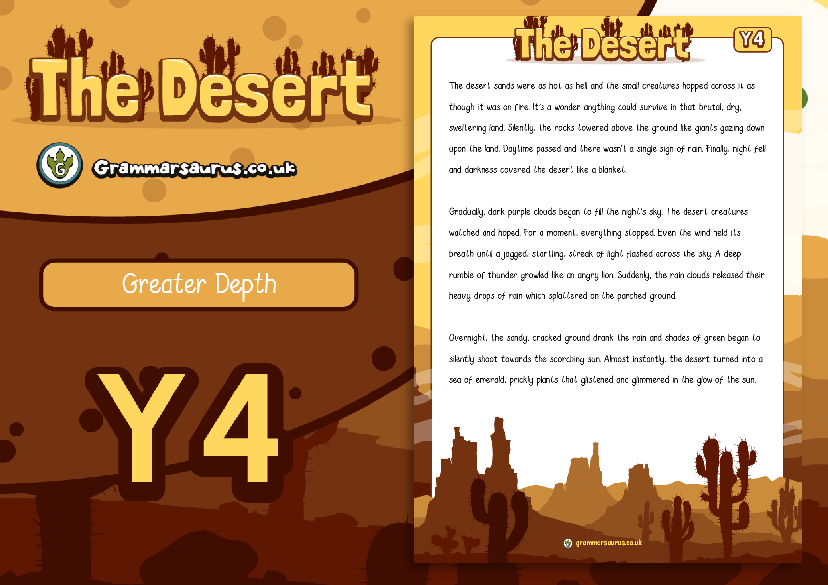 Year 4 Greater Depth Model Text Setting Description The Desert Grammarsaurus