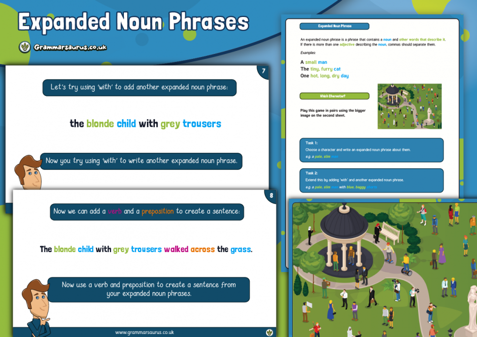 Year 3 4 Expanded Noun Phrases Lesson Pack Grammarsaurus