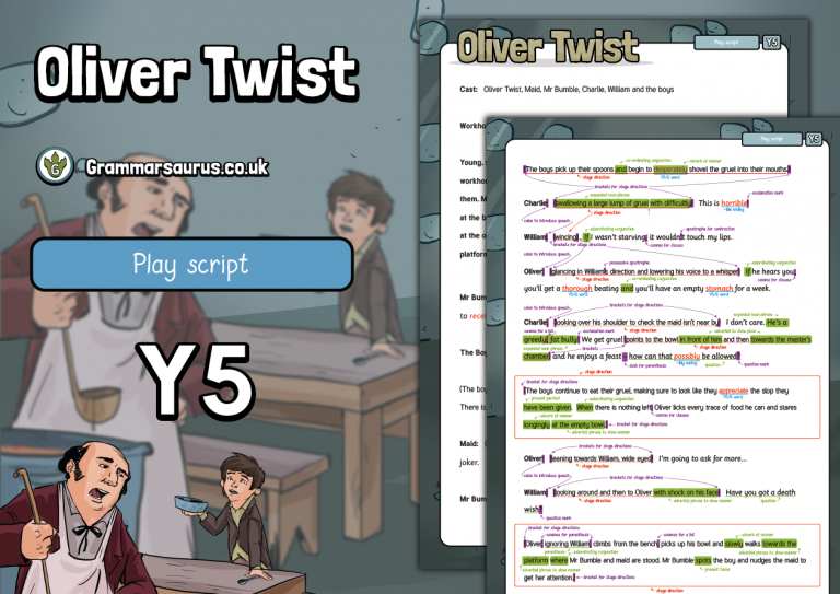 Year 5 - Model Text - Playscript - Oliver Twist - Grammarsaurus