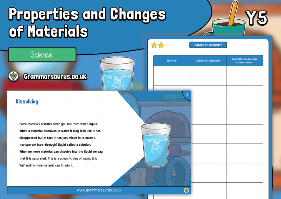 Year 5 Science Properties And Changes Of Materials Dissolving