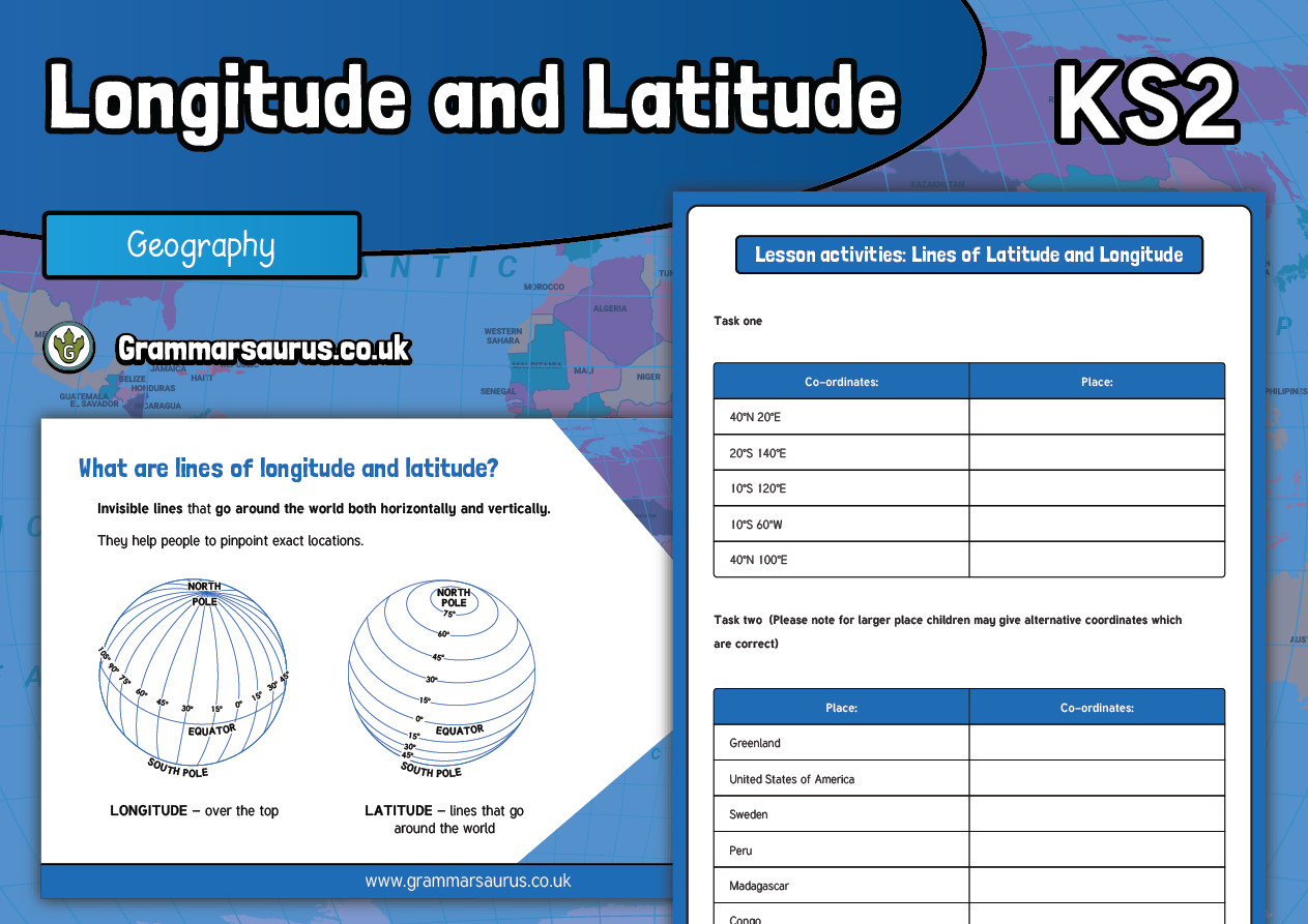 KS20 Geography - Locational Knowledge - Longitude and Latitude With Longitude And Latitude Worksheet