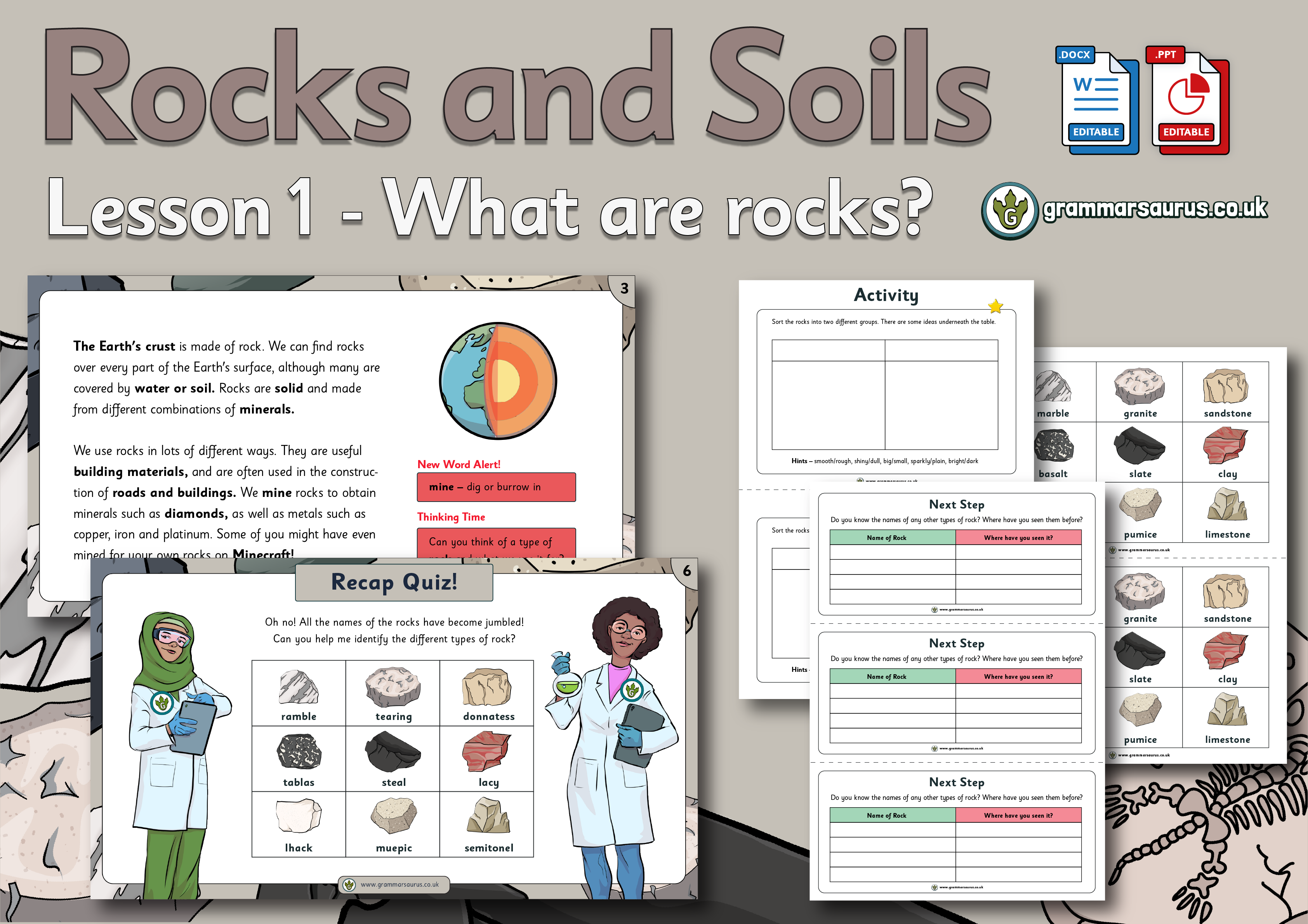 rocks and soils experiments year 3