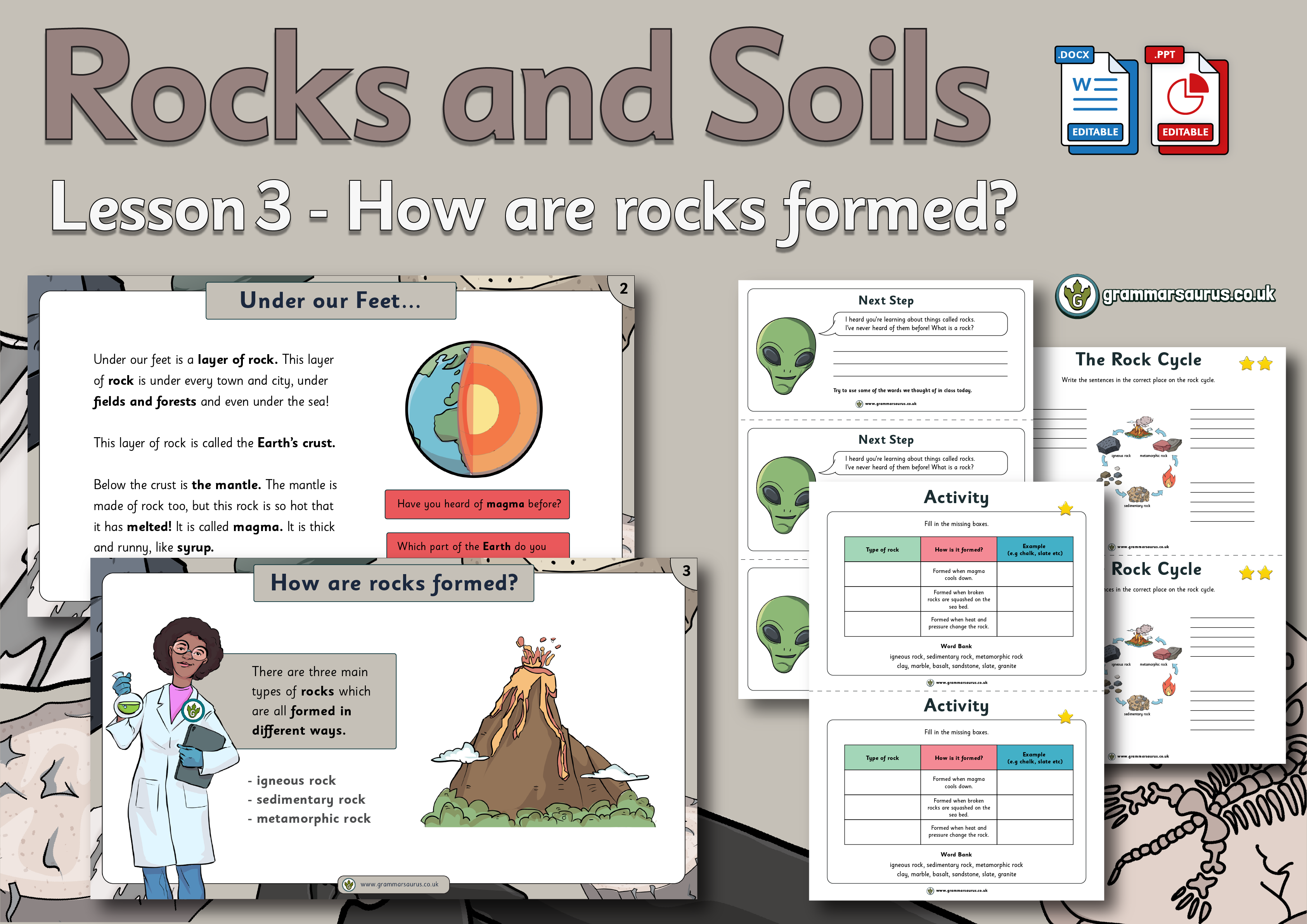 rocks and soils experiments year 3