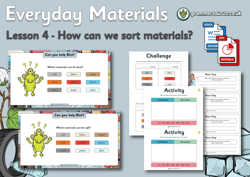 Year 1 Science Everyday Materials How Can We Sort Materials Lesson 4 Grammarsaurus 7436