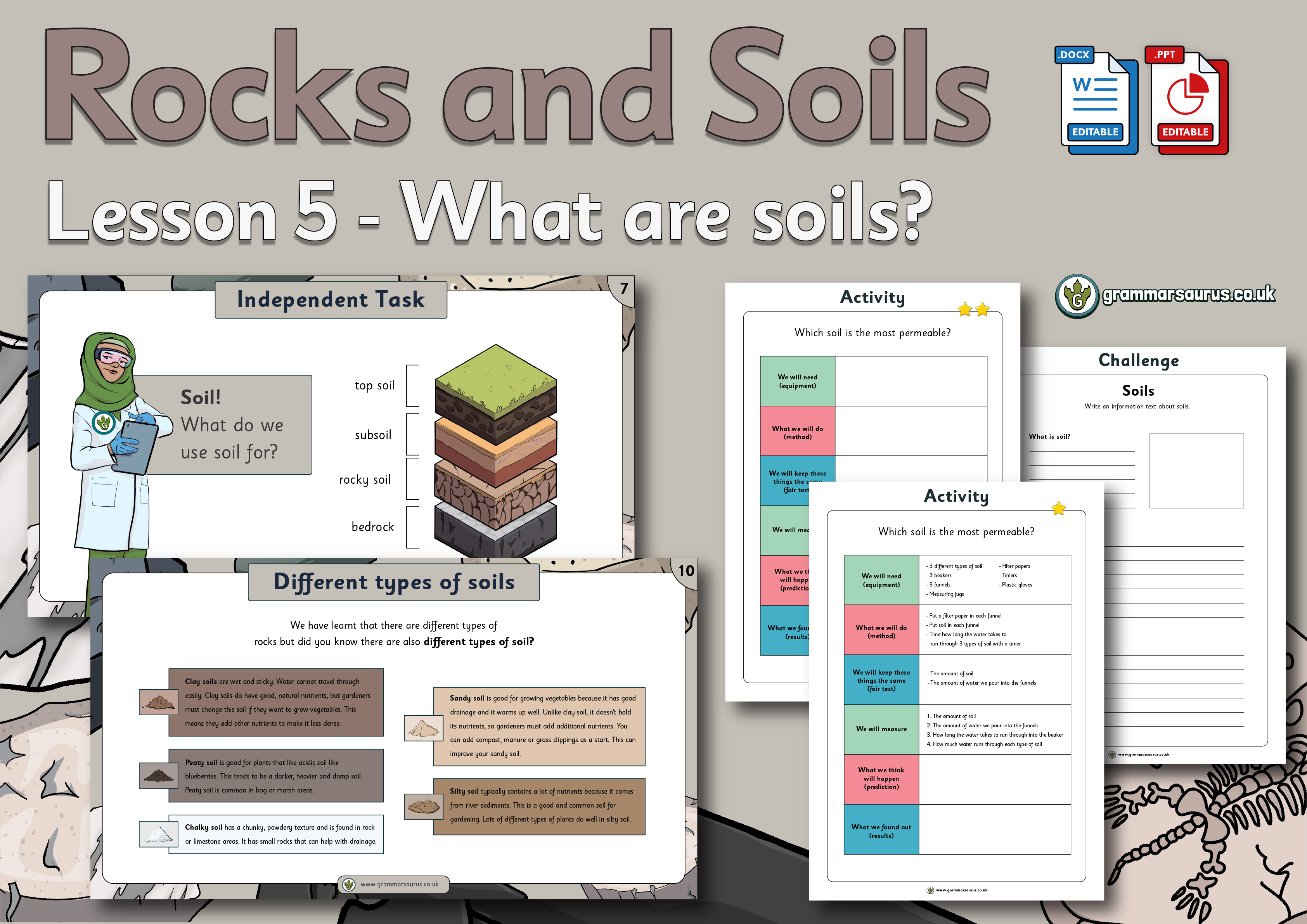 rocks and soils experiments year 3