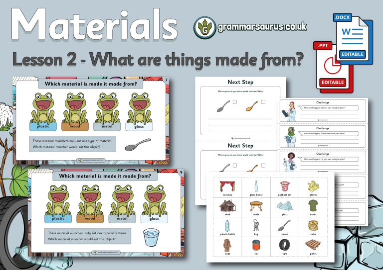Year 2 Science Materials What Are Things Made From Lesson 2 Grammarsaurus