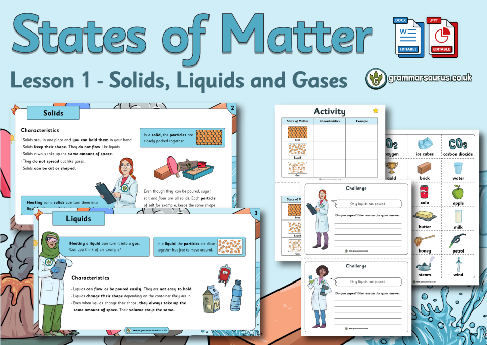 Year 4 Science States of Matter Solids, Liquids and Gases Lesson