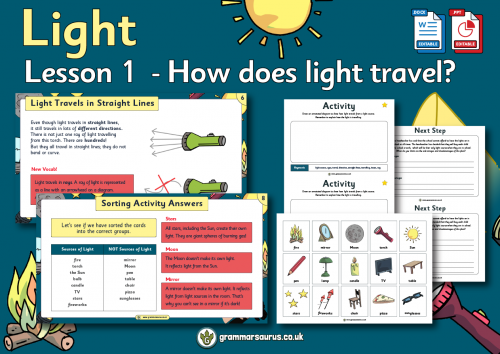 Year 6 Science - How Does Light Travel? Lesson 1 - Grammarsaurus