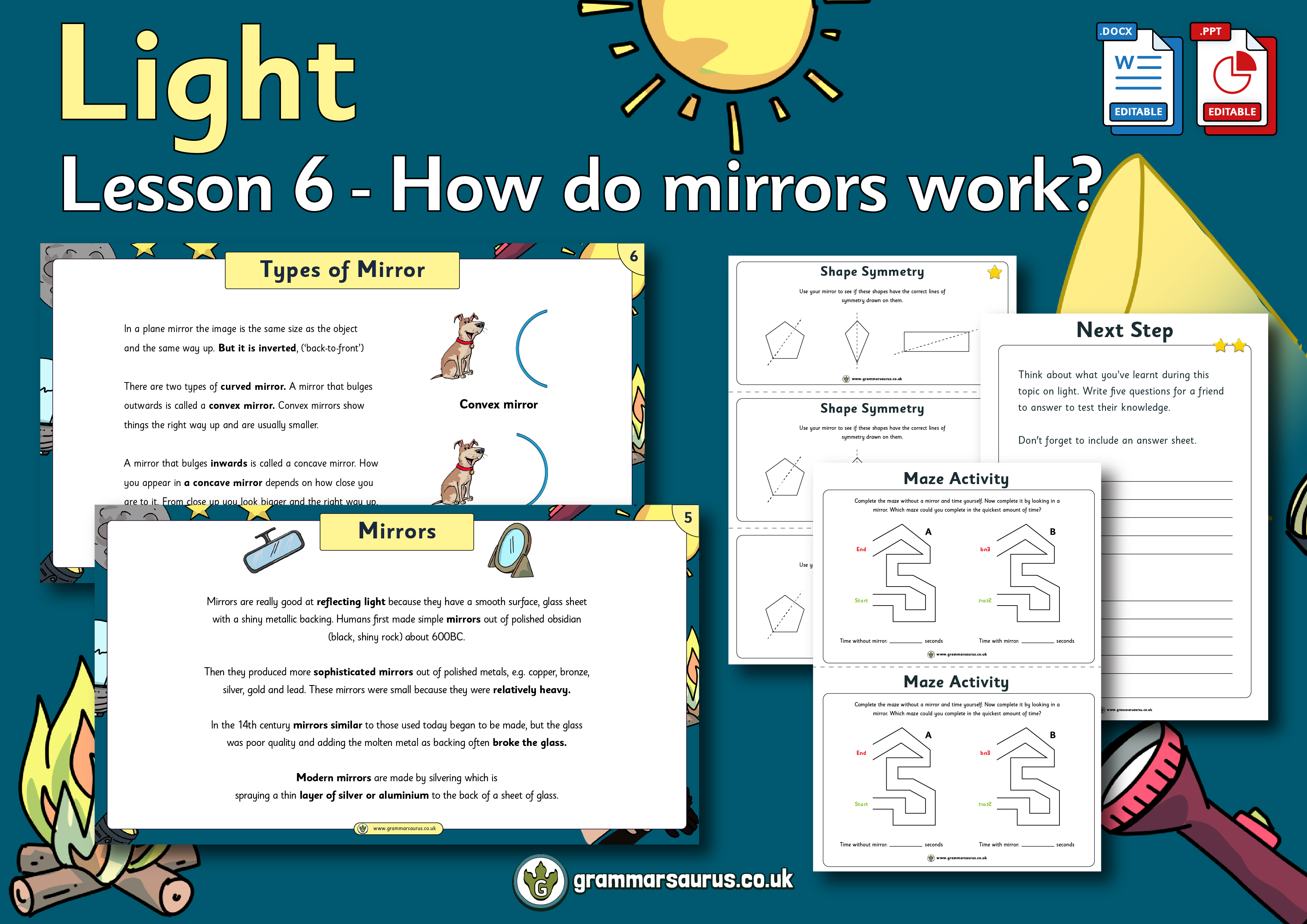 Year 3 Science Light How do mirrors work? Lesson 6 Grammarsaurus