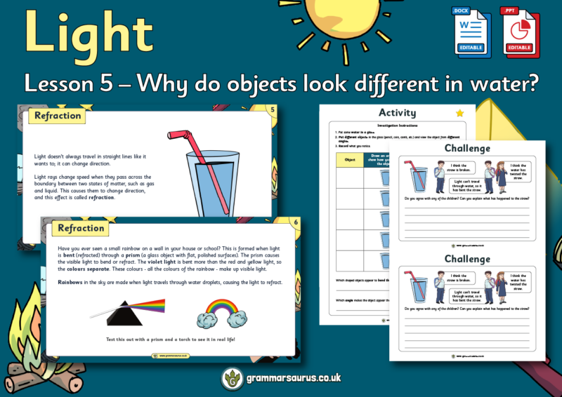 Year 6 Science - Light - Why do objects look different in water? Lesson ...