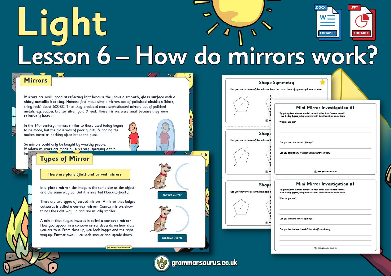 Year 6 Science Light How do mirrors work? Lesson 6 Grammarsaurus