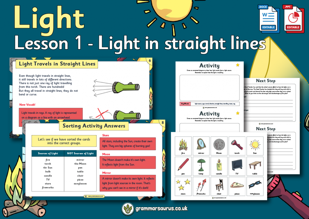 Year 6 Science - Light in straight lines - Lesson 1 - Grammarsaurus