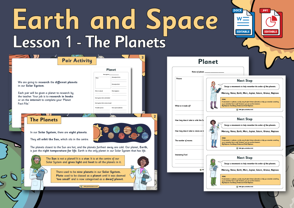 Year 5 Science - Earth and Space - The Planets - Lesson 1 - Grammarsaurus