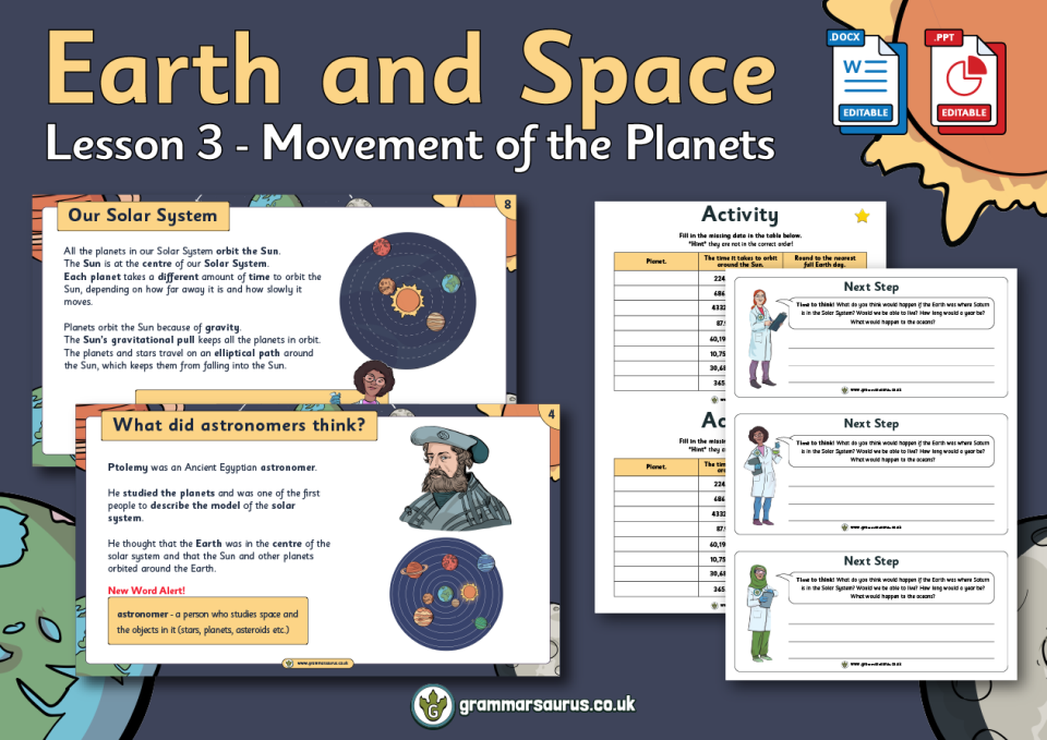 Year 5 Earth and Space - Grammarsaurus