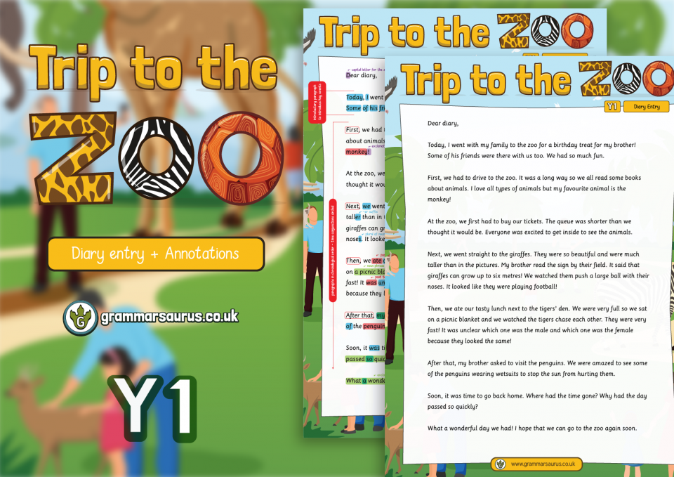 Year 1 Model Text - Diary entry - Trip to the Zoo ( gbsct P1