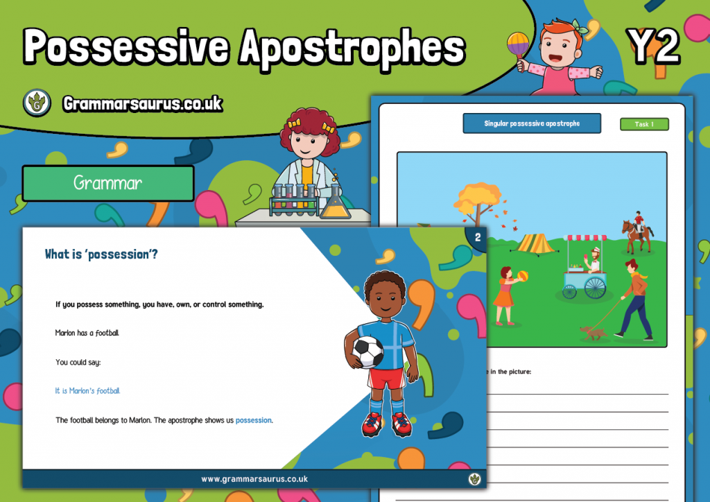Year 2 Possessive Apostrophe Lesson Pack Grammarsaurus