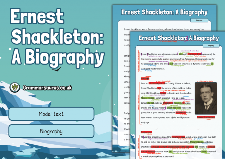 Year 5 Model Text Biography Ernest Shackleton ( gbsct