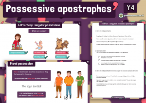 Year 4 Possessive Apostrophes Resource Pack