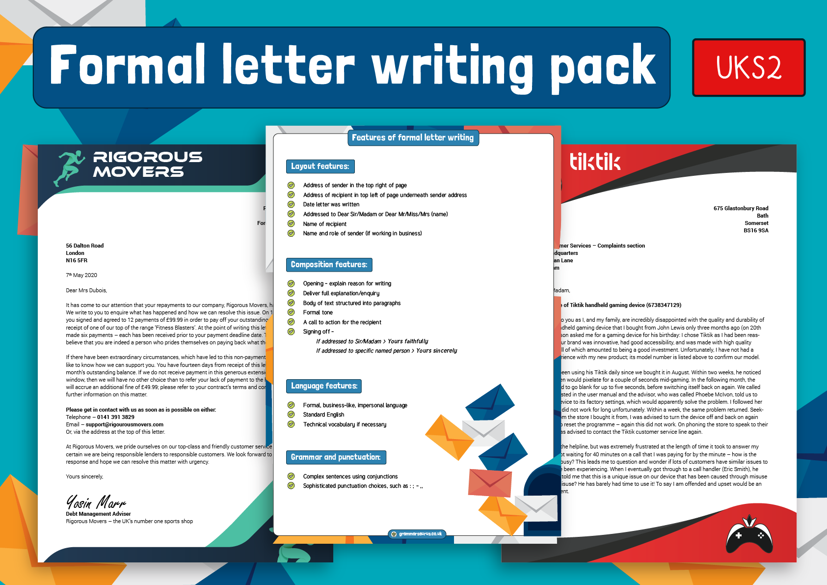 Ks2 Writing Formal Letter Writing Pack Grammarsaurus