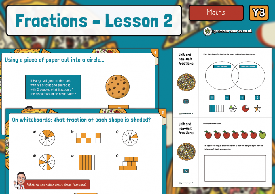 year 3 fractions lesson 2 grammarsaurus