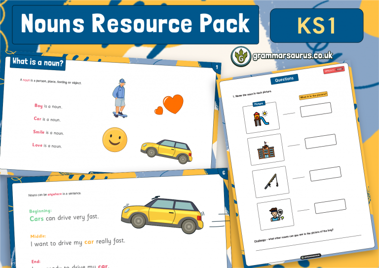 KS1 Nouns Resource Pack Grammarsaurus