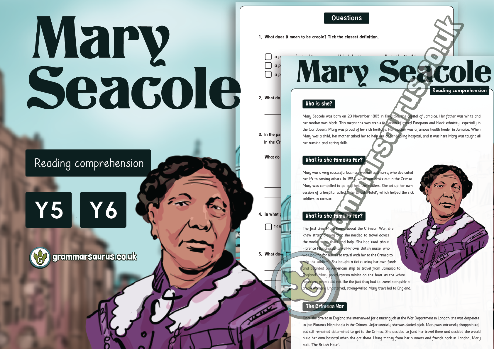 year-5-6-reading-comprehension-mary-seacole-grammarsaurus