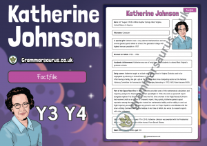 Year 3/4 Fact File - Katherine Johnson - Grammarsaurus