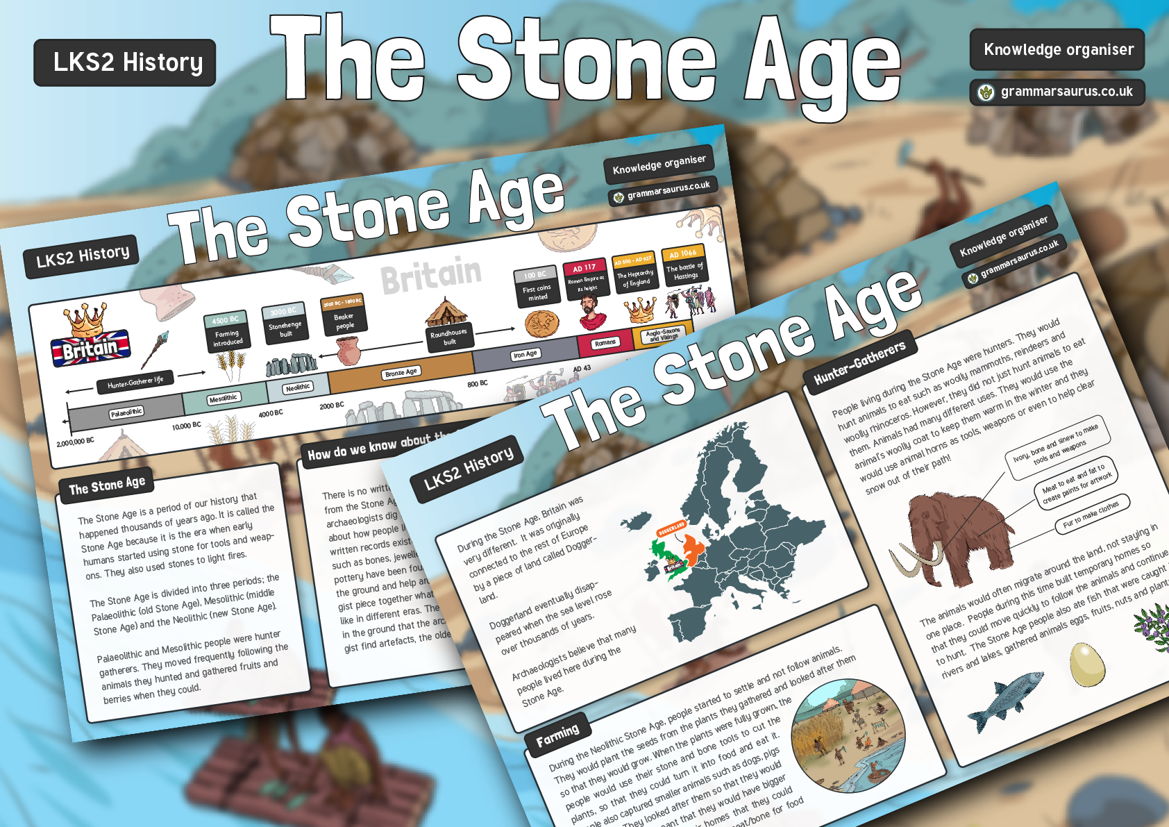 KS2 History The Stone Age Knowledge Organiser Grammarsaurus