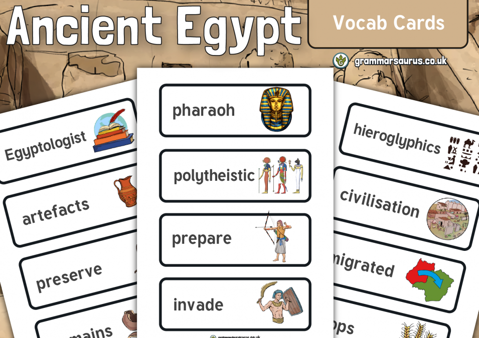 History - Ancient Egypt Vocab Cards - Grammarsaurus